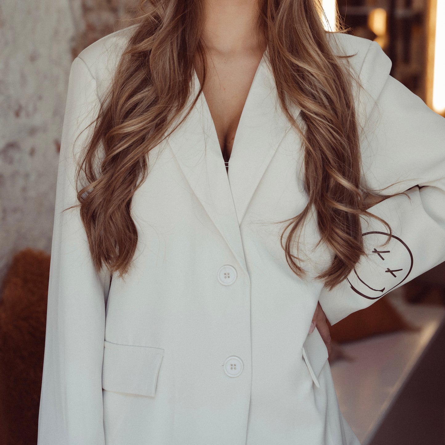 Smiling All Day Blazer- Beige